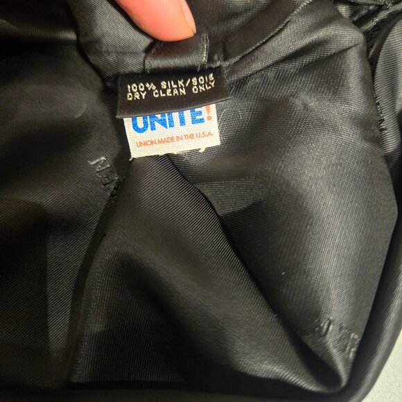 Vintage Ralph Lauren | 100% Silk Black & White Houndstooth Skirt | Size M - Picture 7 of 9